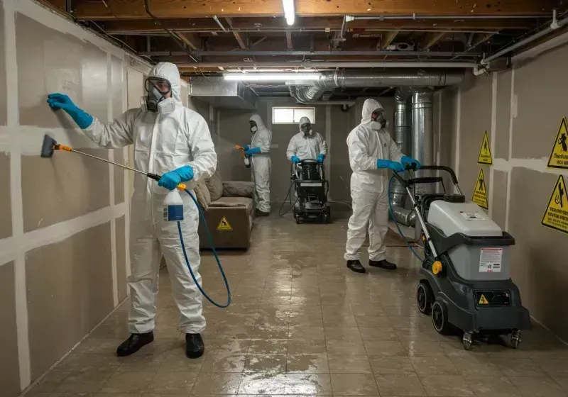 Basement Moisture Removal and Structural Drying process in Kentfield, CA